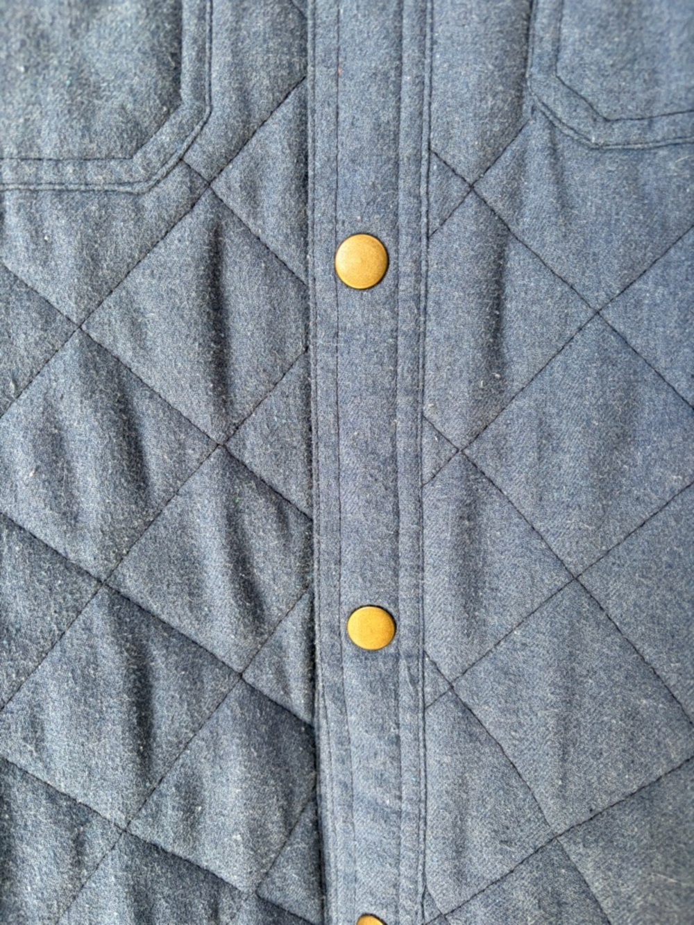 Benny Gold Men’s Large Blue Quilted Jacket Shacket Snap Pockets Collared Lined - Picture 5 of 10